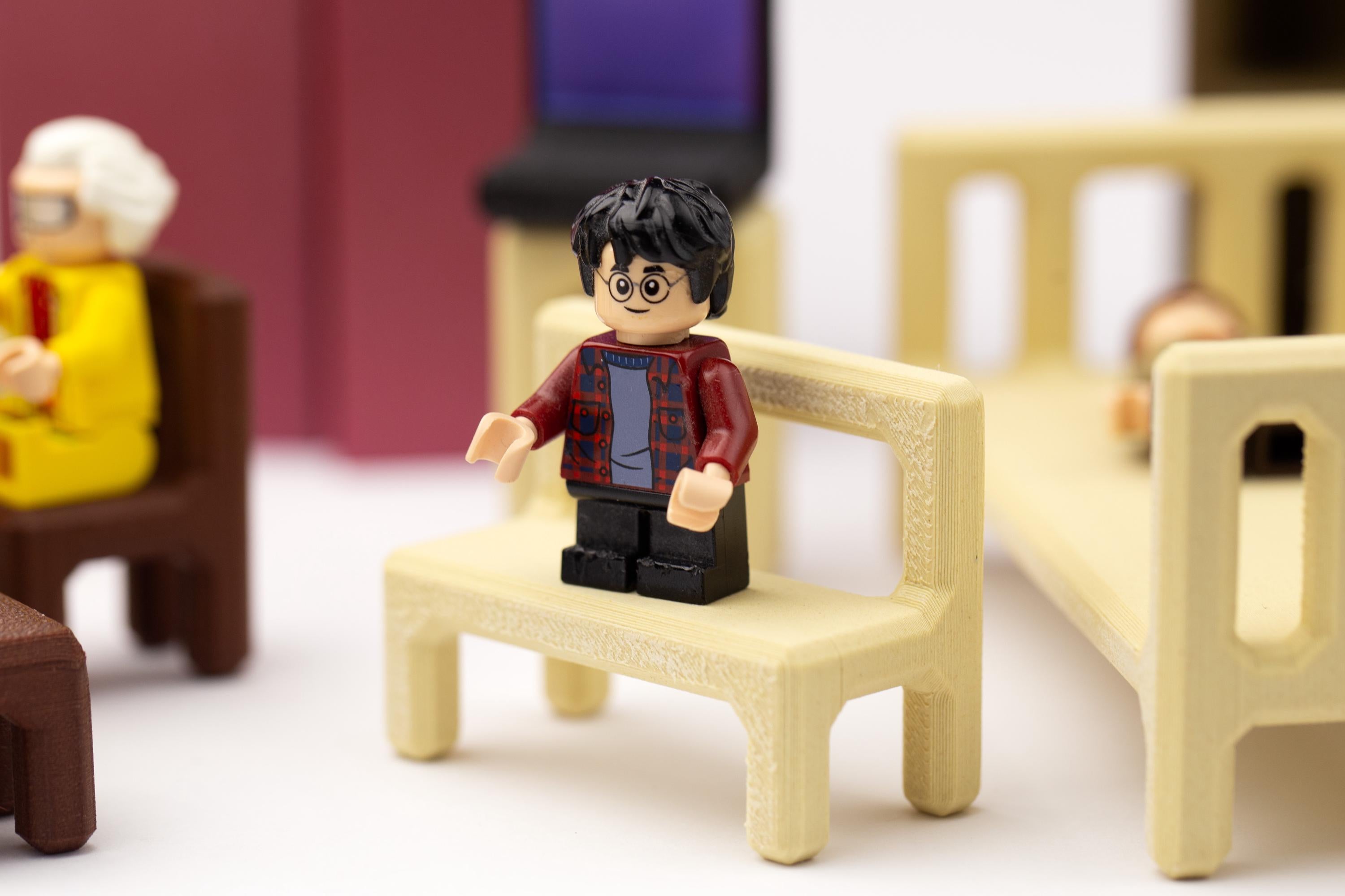 Furniture set puzzle. Fit all 18 pieces of furniture inside the wardrobe.