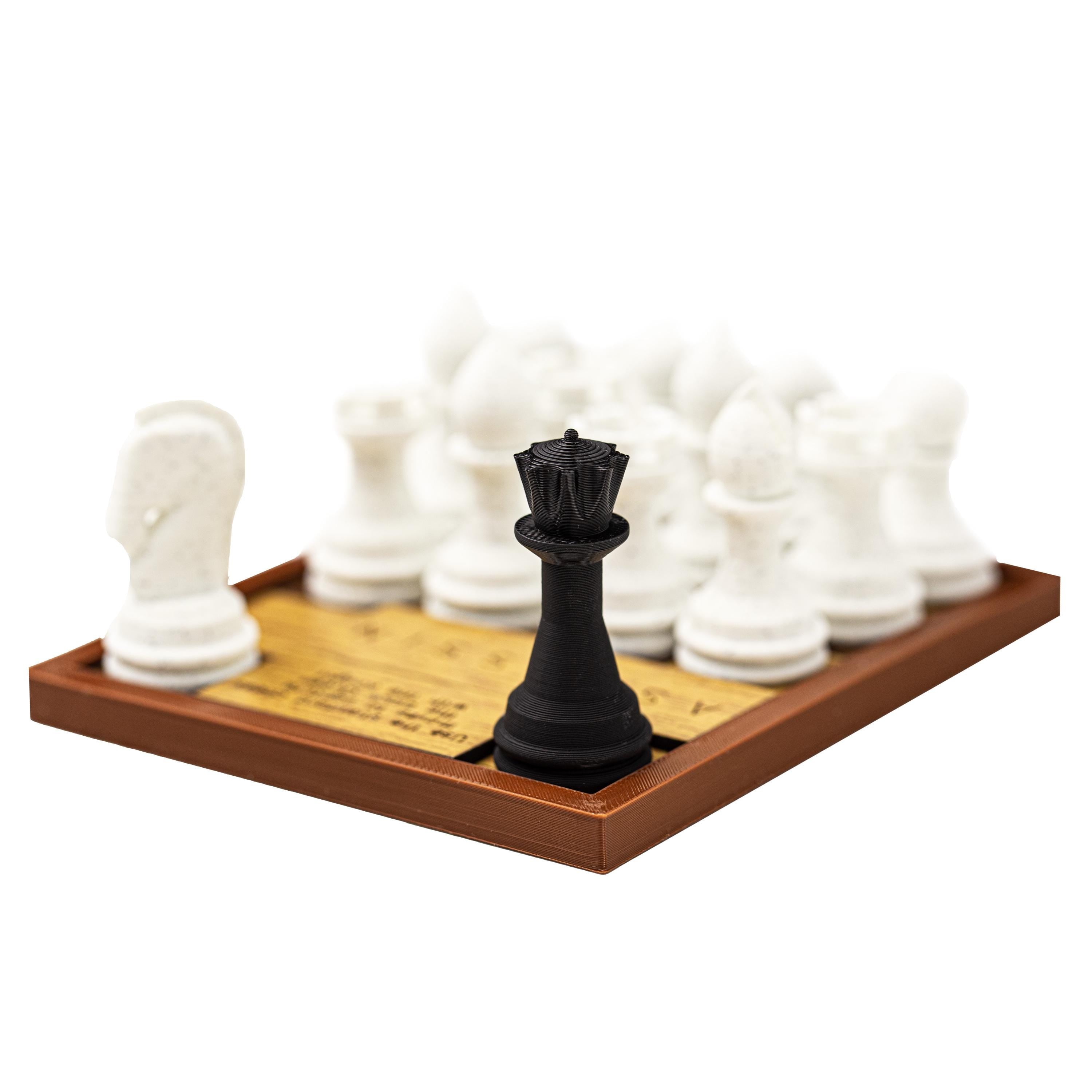 The Assassin puzzle. Capture the Black Queen with the White Knight.