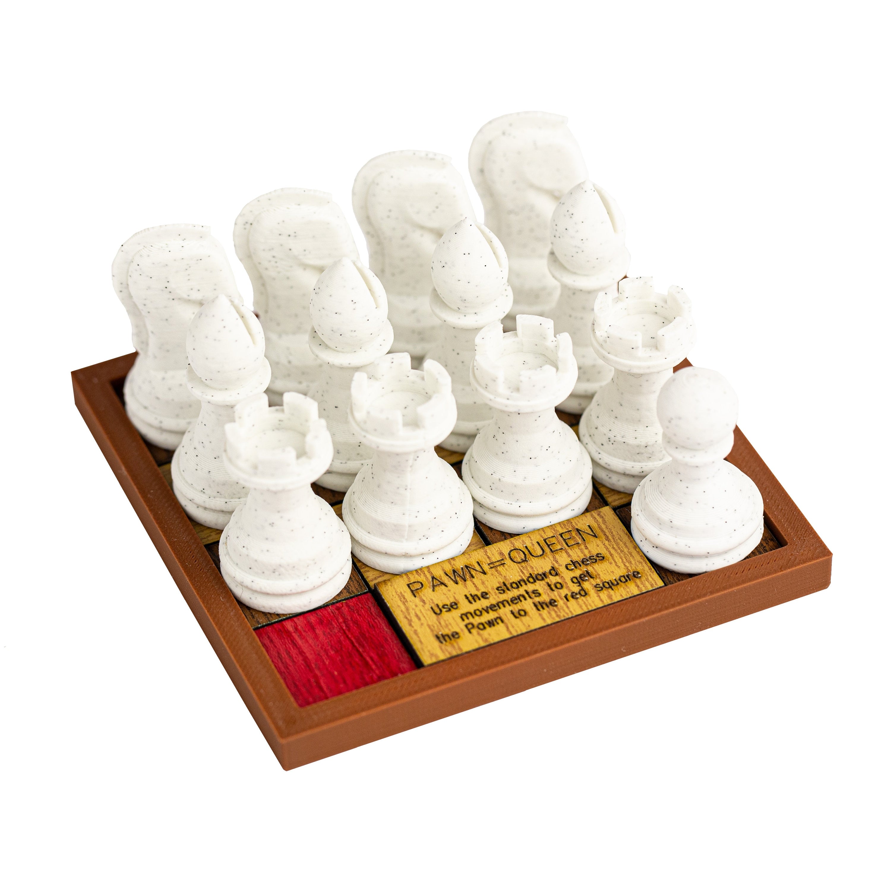 Pawn = Queen puzzle. Get the pawn to the red square.