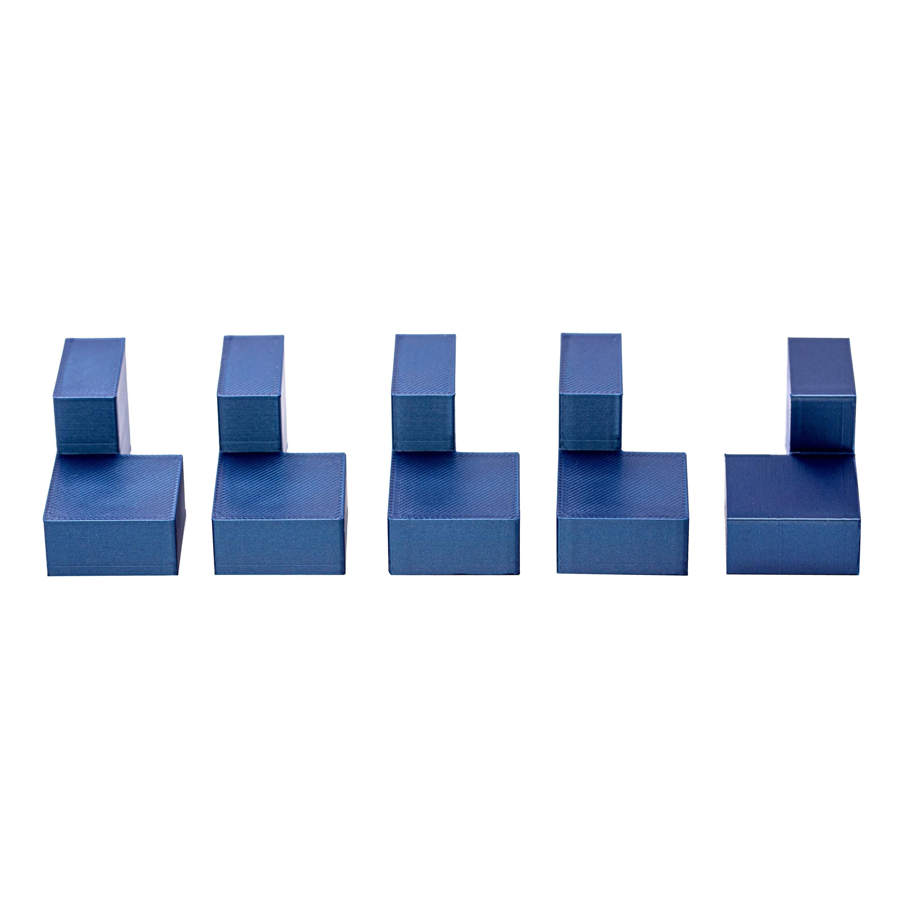 Five Cubes puzzle. Make 5 cubes using 5 parts.