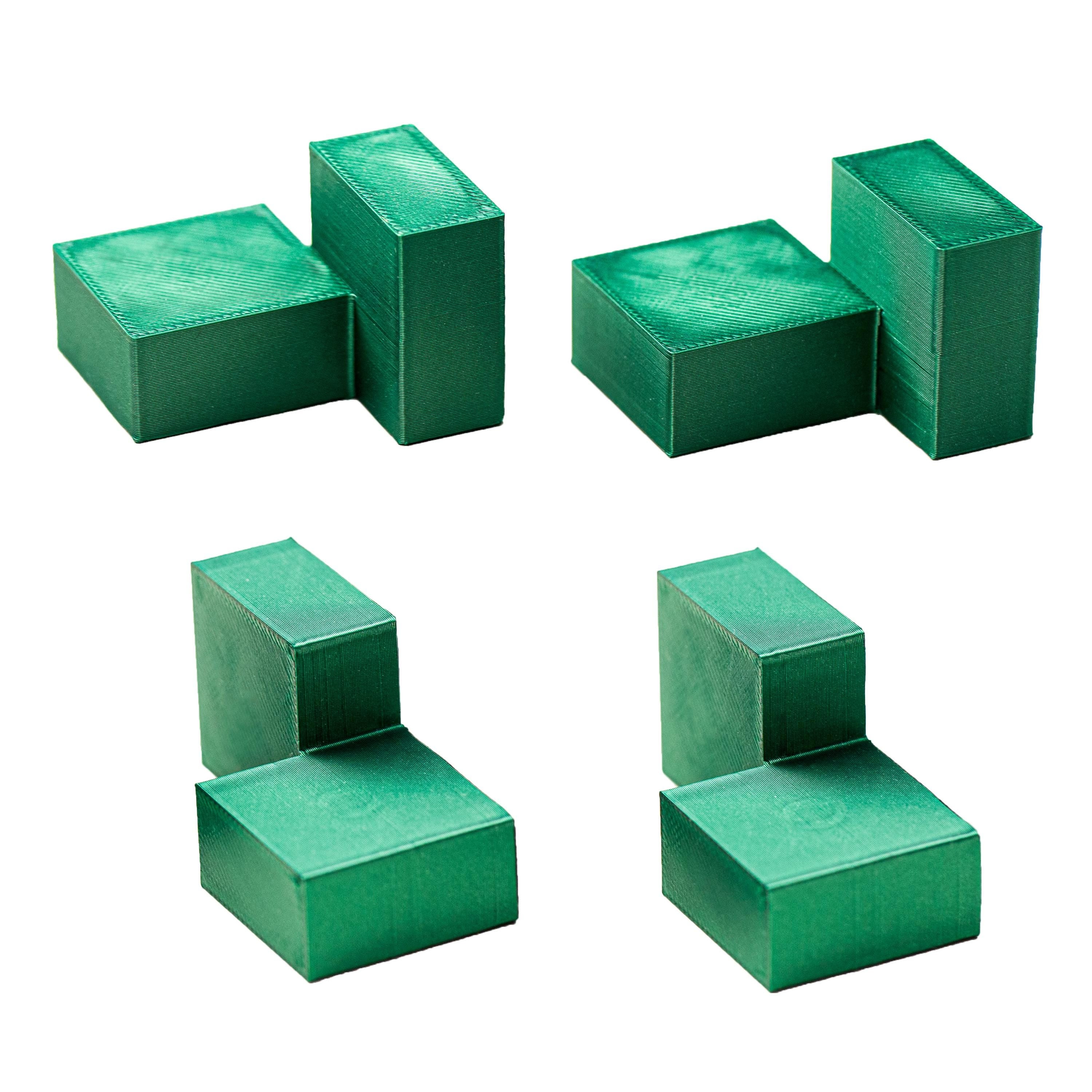 Four Cubes puzzle. Make 4 cubes using 4 parts.