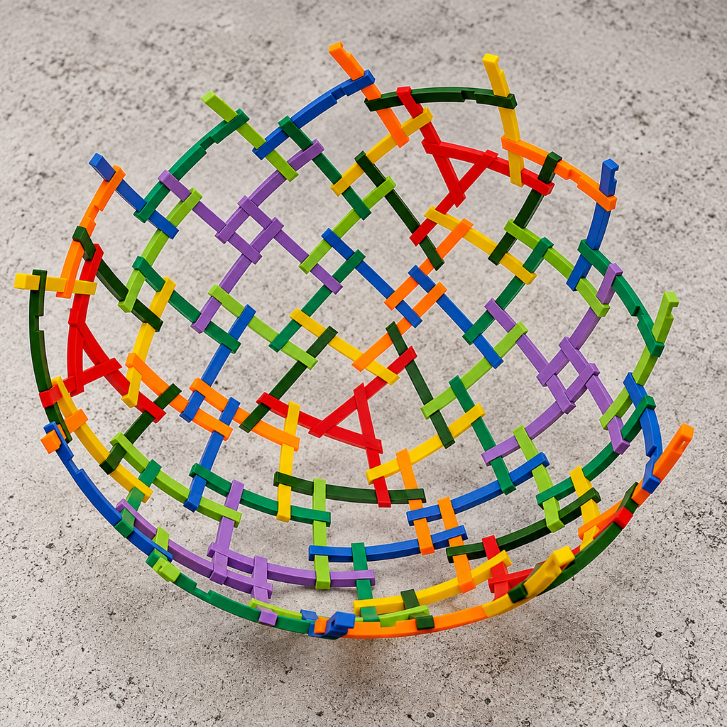 Cubegrity Sphere. 192 sticks. One sphere. No glue, no screws — just tension!