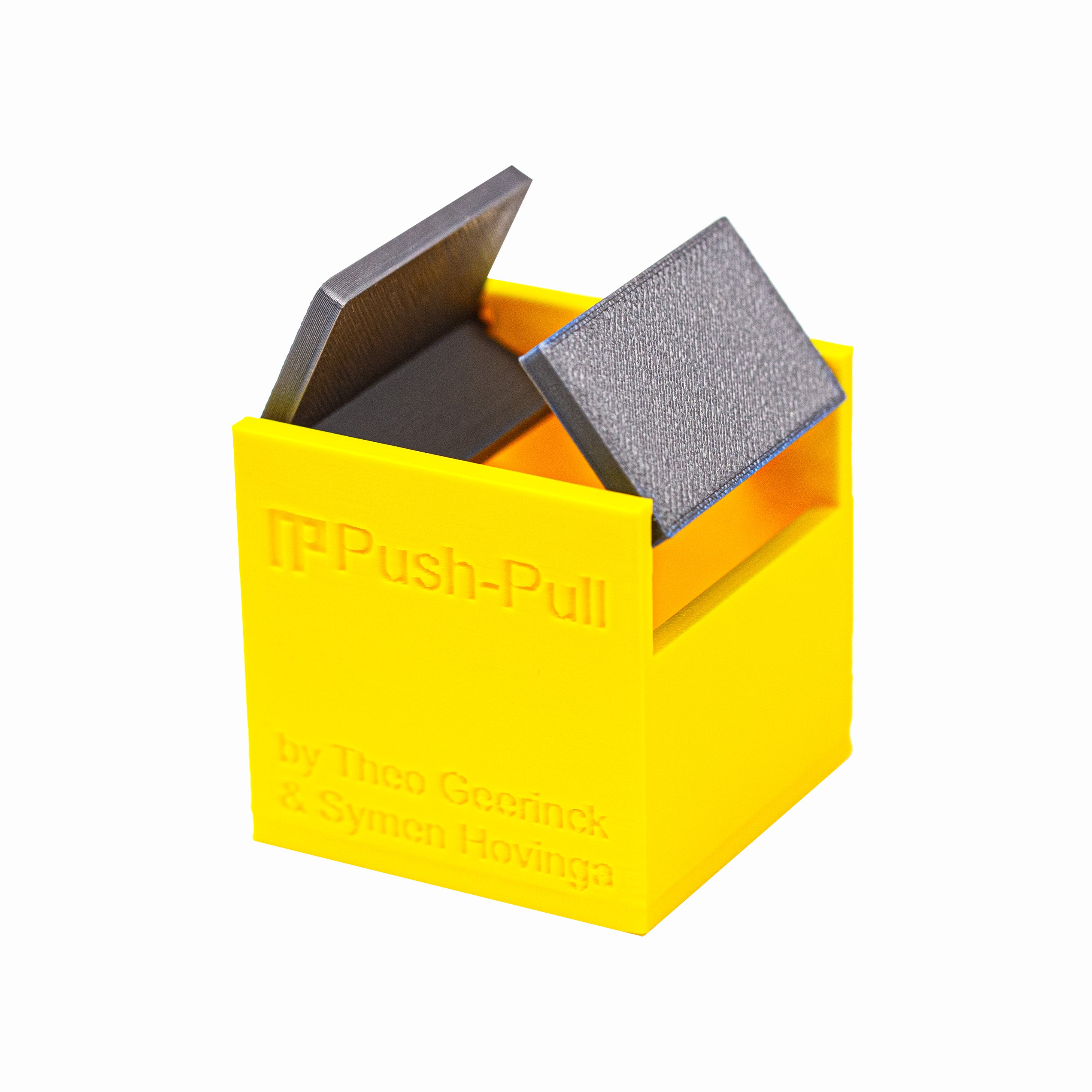 Push-Pull puzzle. Fit 5 parts inside the restricted box