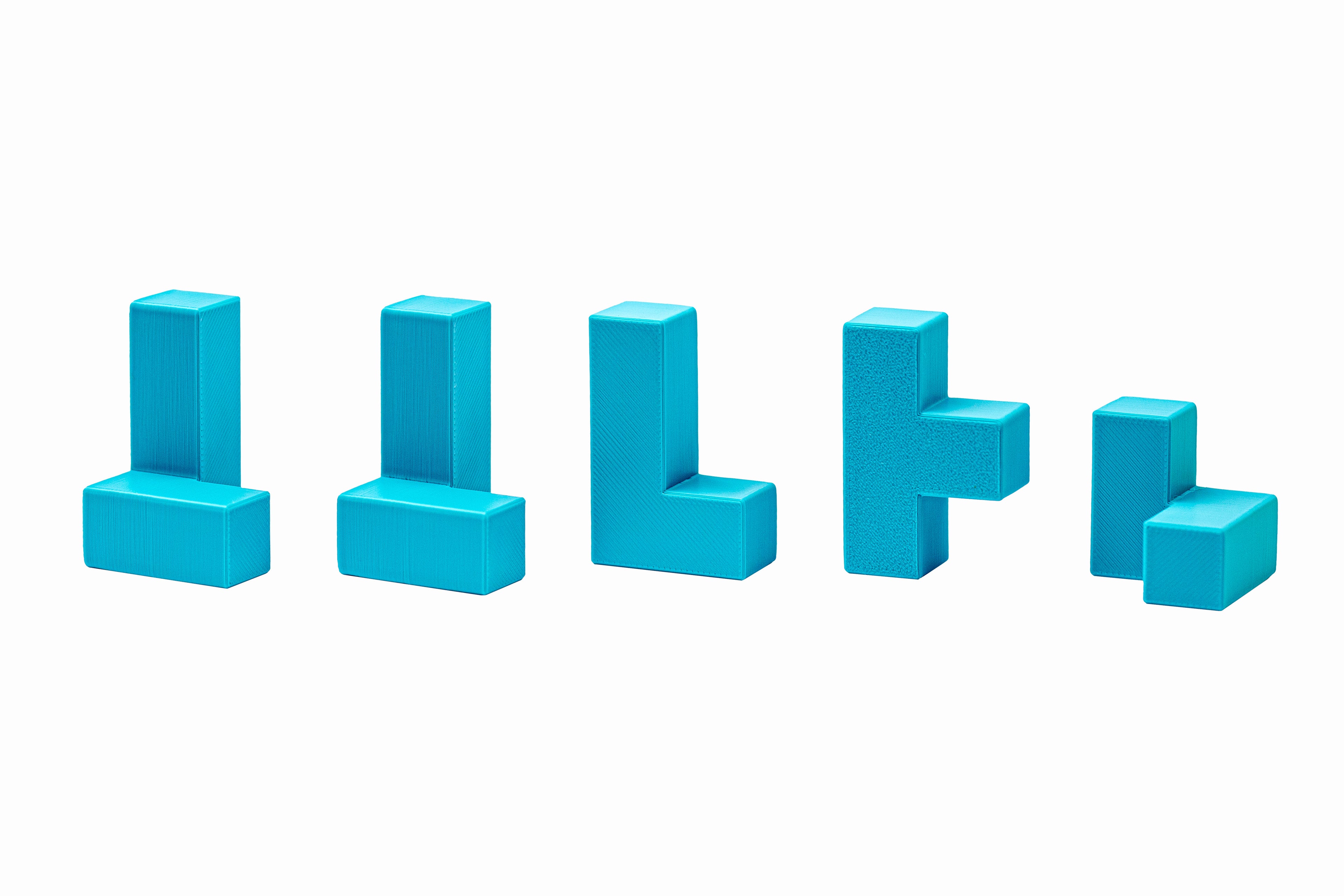 Push-Pull puzzle. Fit 5 parts inside the restricted box